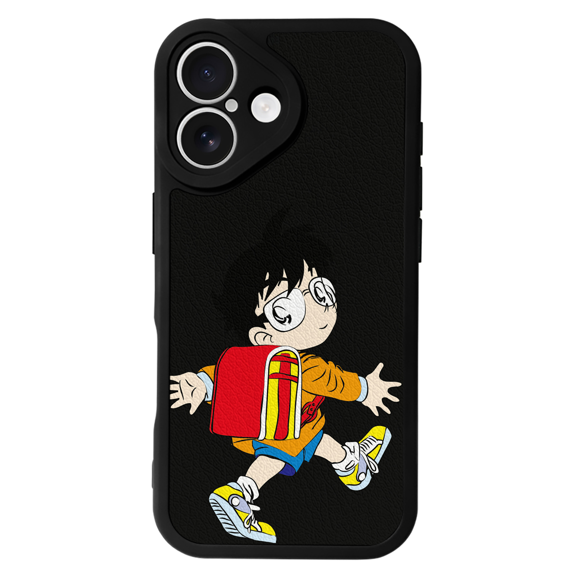 （画像用） 名探偵コナン 江戸川 コナン Detective Conan Conan Edogawa 【iPhone 16シリーズ対応】シリコンスマホケース（レザー調） 材質：シリコン